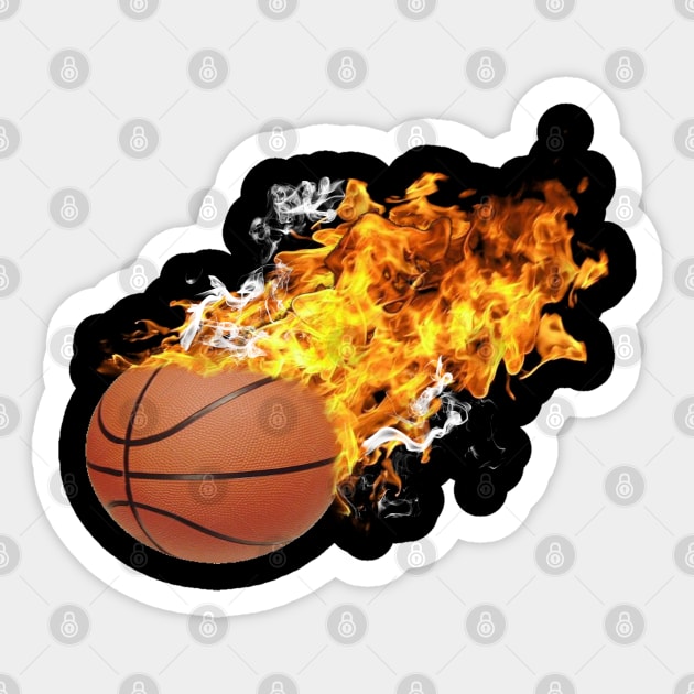 Flaming Basket Ball 2 Sticker by Ratherkool